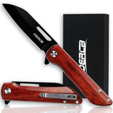 OERLA OLHW-D52 Medium Size Pocket  Folding Knife D2 High Carbon Steel and Rosewood Handle