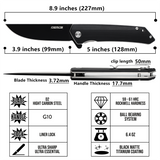 OERLA OLHB-D51 Medium Size D2 High Carbon Steel Pocket Folding Knife