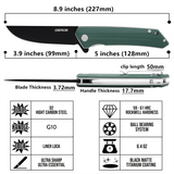 OERLA OLHG-D51 D2 High Carbon Steel Pocket Folding Knife
