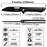 OERLA OLHB-D52 Medium Size Pocket  Folding Knife D2 High Carbon Steel and G10 Handle