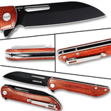 OERLA OLHW-D52 Medium Size Pocket  Folding Knife D2 High Carbon Steel and Rosewood Handle