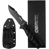 Oerla TAC Knives OLK-D46 Fixed Blade Outdoor Duty Knife D2 High Carbon Steel Field with G10 Handle Waist Clip EDC Kydex Sheath (Black)