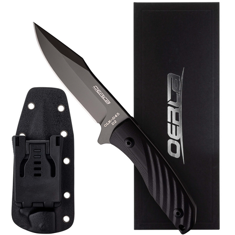 Oerla TAC Knives OLK-D45 Fixed Blade Outdoor Duty Camping Field Knife D2 High Carbon Steel with G10 Handle Waist Clip EDC Kydex Sheath