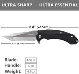 OERLA TAC OLK-028RN EDC Pocket Folding Blade 420HC Steel Ball Bearing Flipper Camping Knife with G10 Handle