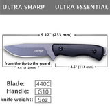 OERLA OLHK-044 9.17" Outdoor Fixed Blade Knife with G10 Handle and Kydex Sheath
