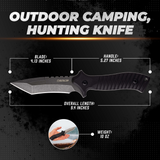 Oerla TAC Knives OLK-D47 Fixed Blade Outdoor Duty Camping Field Knife D2 High Carbon Steel with G10 Handle Waist Clip EDC Kydex Sheath