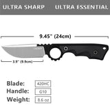 OERLA OLK-032EK Outdoor Duty Fixed Blade Knife with G10 Handle and Kydex Sheath