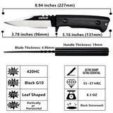 Oerla OLK-035PK Outdoor Fixed Blade Fine Edge with G10 Handle and Kydex Sheath