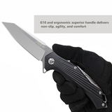OERLA TAC OLF-0027 EDC Pocket Folding Blade 420HC Ball Bearing Flipper Knife G10 Handle- 3.54" Blade
