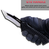 Oerla OLK-038A Tactical Fixed Blade Knife - 9.45in Overall with 440C Stainless Steel and Black G10 Handle Kydex Sheath