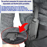 OERLA OLB-0015 Camping Fixed Blade Knife Outdoor Duty Field Small Cleaver 420HC Stainless Steel Full Tang with G10 Handle Waist Clip EDC Kydex Sheath