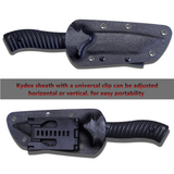 Oerla OLK-038A Tactical Fixed Blade Knife - 9.45in Overall with 440C Stainless Steel and Black G10 Handle Kydex Sheath