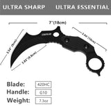 Oerla TAC OL-0019BE Fixed Blade Double Edged Knife