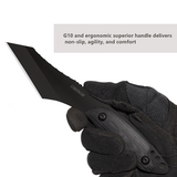 Oerla TAC OL-0022P Fixed Blade Outdoor Duty Camping Knife Full Tang 420HC Stainless Steel Knife with G10 Handle and EDC Kydex Sheath
