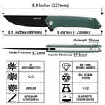 OERLA OLHG-D51 D2 High Carbon Steel Pocket Folding Knife