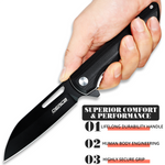 OERLA OLHB-D52 Medium Size Pocket  Folding Knife D2 High Carbon Steel and G10 Handle