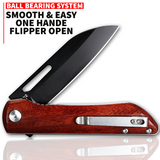 OERLA OLHW-D52 Medium Size Pocket  Folding Knife D2 High Carbon Steel and Rosewood Handle