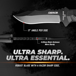 Oerla TAC Knives OLK-D46 Fixed Blade Outdoor Duty Knife D2 High Carbon Steel Field with G10 Handle Waist Clip EDC Kydex Sheath (Black)