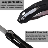 OERLA TAC OLK-028RN EDC Pocket Folding Blade 420HC Steel Ball Bearing Flipper Camping Knife with G10 Handle