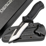 Oerla OLK-038A Tactical Fixed Blade Knife - 9.45in Overall with 440C Stainless Steel and Black G10 Handle Kydex Sheath