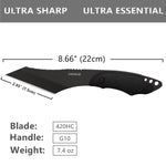 Oerla TAC OL-0022P Fixed Blade Outdoor Duty Camping Knife Full Tang 420HC Stainless Steel Knife with G10 Handle and EDC Kydex Sheath